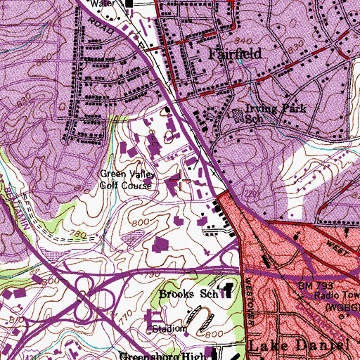 Topographic Map of Women's Hospital, NC