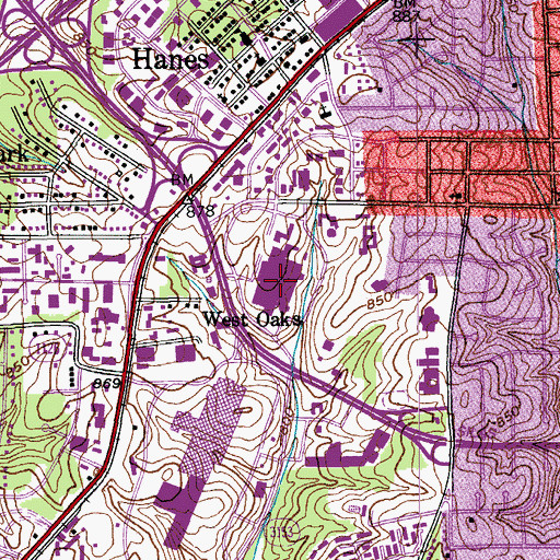 Topographic Map of Select Specialty Hospital - Winston Salem, NC