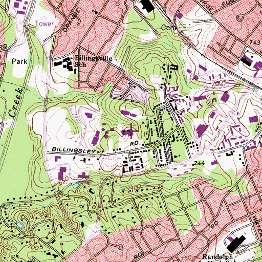 Topographic Map of Carolinas Medical Center Randolph, NC