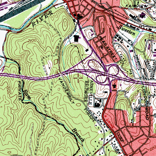 Topographic Map of Mission Children's Hospital, NC