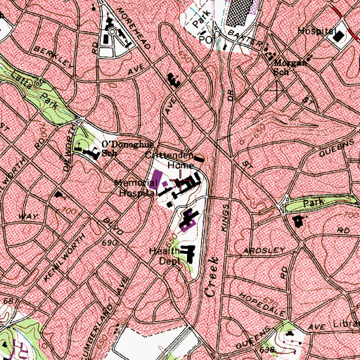 Topographic Map of Levine Children's Hospital, NC