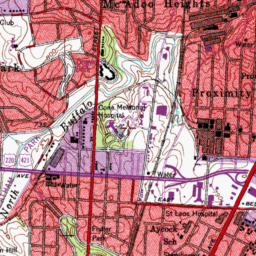 Topographic Map of Select Specialty Hospital - Greensboro, NC