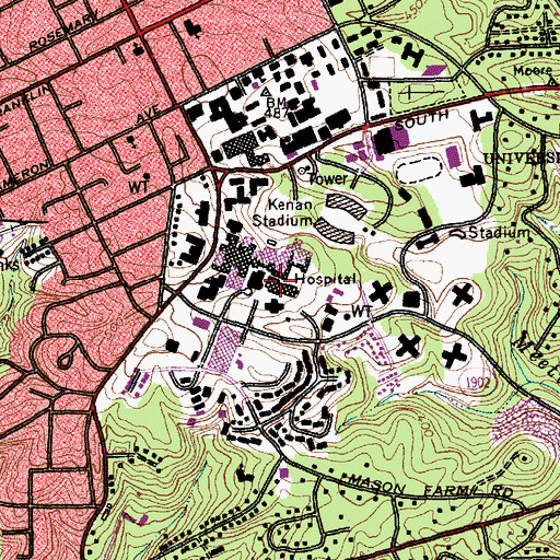 Topographic Map of University of North Carolina Children's Hospital, NC