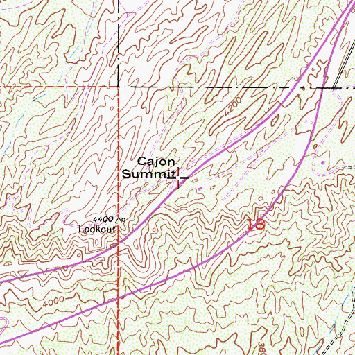 Topographic Map of Cajon Summit, CA