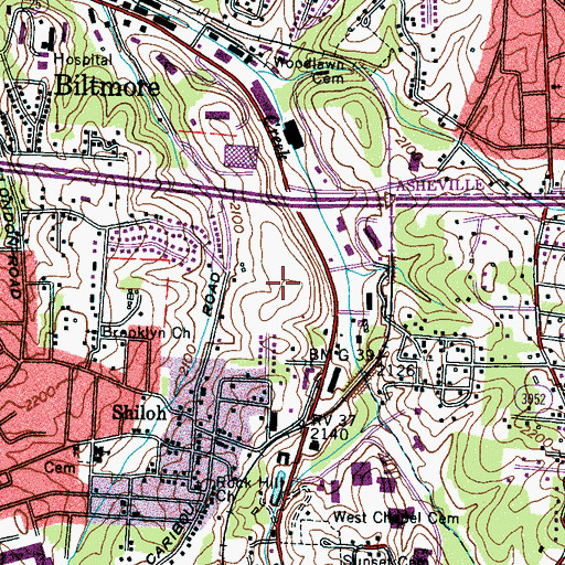 Topographic Map of Asheville Surgery Center, NC