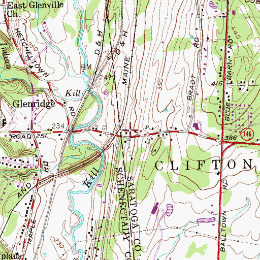 Topographic Map of Conifer Park, NY