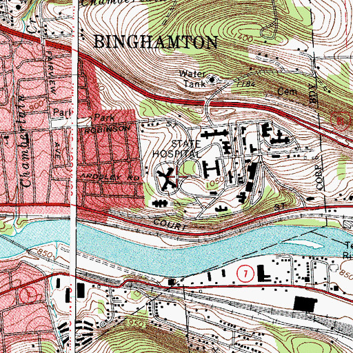 Topographic Map of Greater Binghamton Health Center, NY