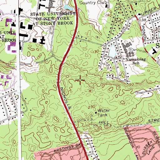 Topographic Map of Stony Brook University Medical Center, NY