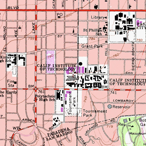 Topographic Map of California Institute of Technology, CA
