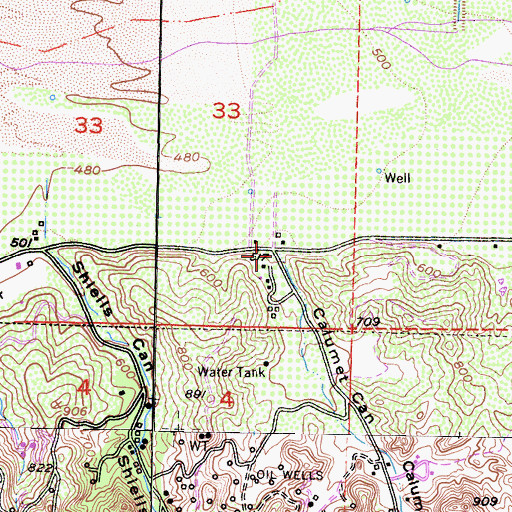 Topographic Map of Calumet Canyon, CA