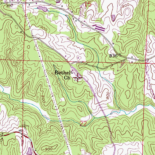 Topographic Map of Bethel Missionary Baptist Church Number 2 Cemetery, AL