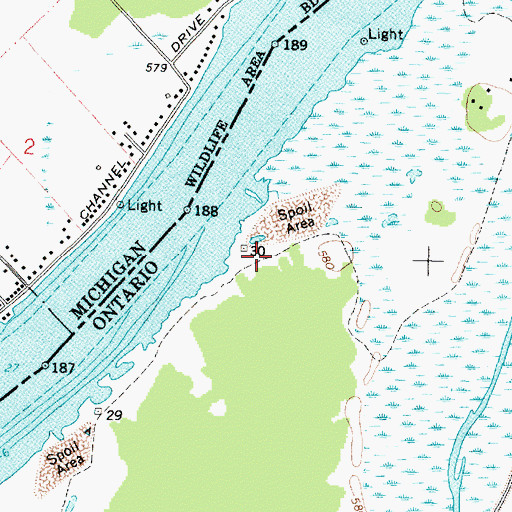 Topographic Map of Fish Dock, MI