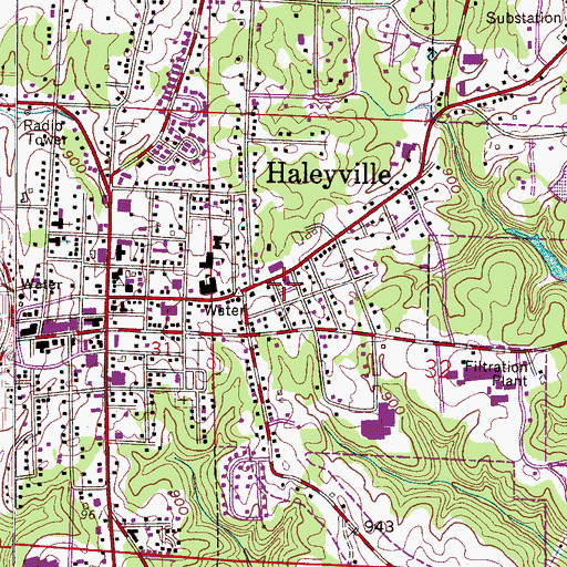 Topographic Map of Davis Family Cemetery South, AL