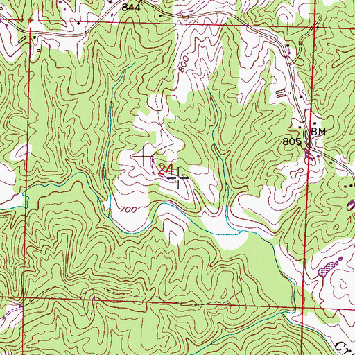 Topographic Map of Elliott Family Cemetery, AL
