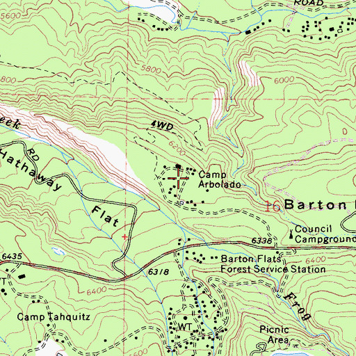 Topographic Map of Camp Arbolado, CA