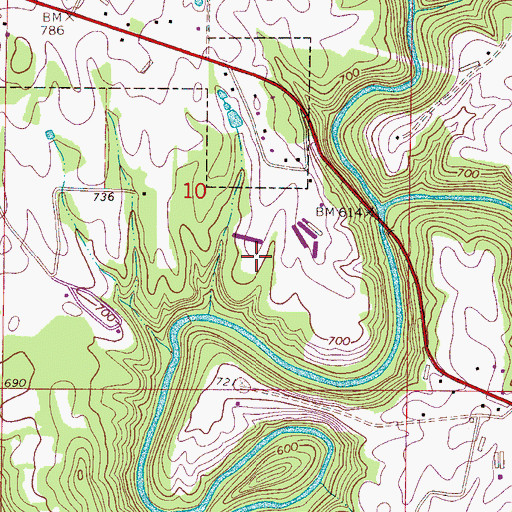 Topographic Map of Hillcrest Cemetery, AL