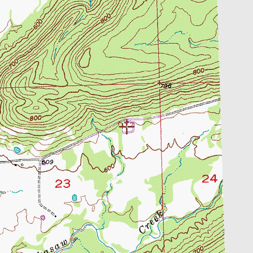 Topographic Map of Mount Olive Cemetery, OK