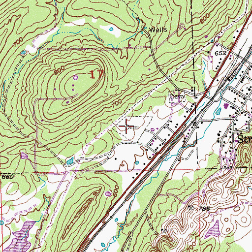 Topographic Map of Stringtown Cemetery, OK