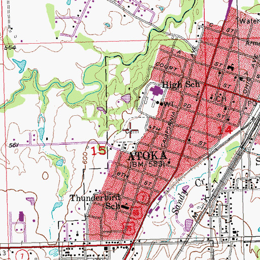 Topographic Map of West View Cemetery, OK