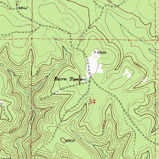 Topographic Map of Burn Tank, AZ