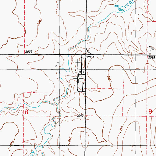 Topographic Map of Erick Cemetery, OK