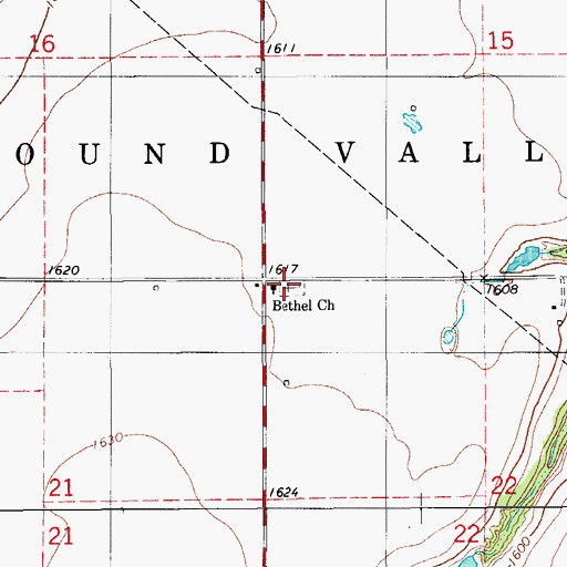Topographic Map of Bethel Cemetery, OK