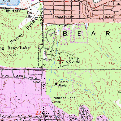 Topographic Map of Camp Cohila, CA