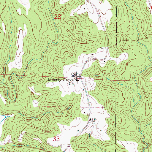Topographic Map of Liberty Grove Missionary Baptist Church Cemetery, AL