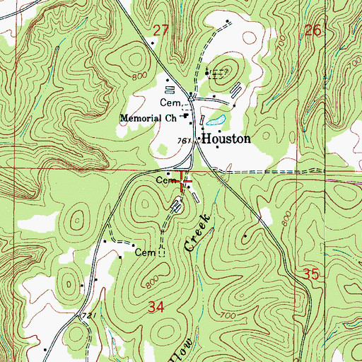 Topographic Map of Littles Cemetery, AL