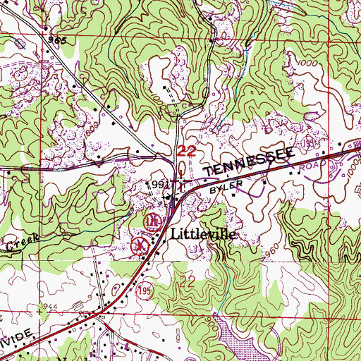 Topographic Map of Littleville Community Cemetery, AL
