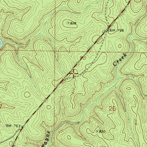 Topographic Map of Lowrimore Cemetery, AL