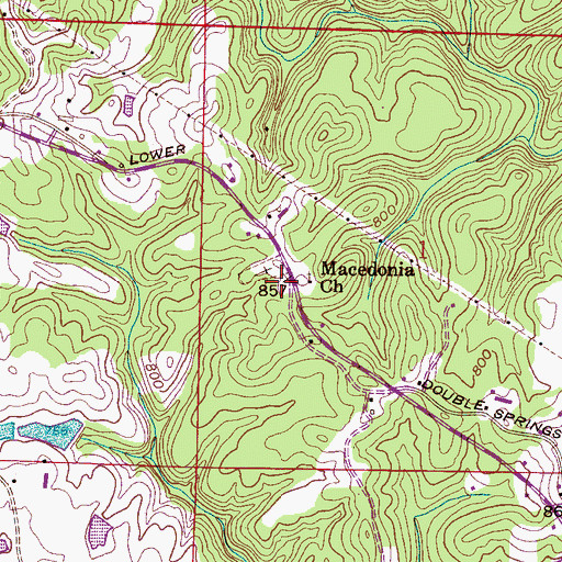 Topographic Map of Macedonia Missionary Baptist Church Cemetery, AL