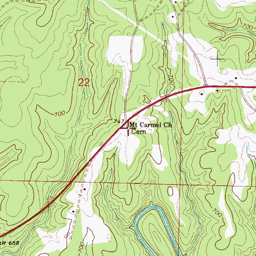 Topographic Map of Mount Carmel Baptist Church Cemetery, AL