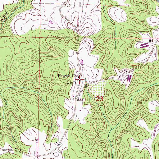 Topographic Map of Mount Pisgah Church Cemetery, AL