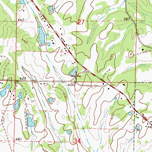 Topographic Map of Old Calvary Cemetery, MS