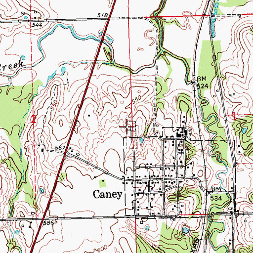 Topographic Map of Stewart Cemetery, OK