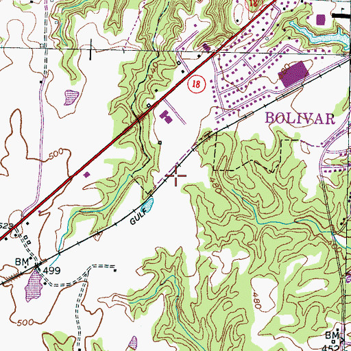 Topographic Map of Messiahs Spiritual Body Church, TN