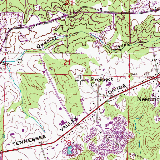 Topographic Map of New Prospect Baptist Church Cemetery, AL