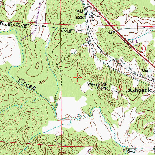 Topographic Map of Old Ingle Cemetery, AL