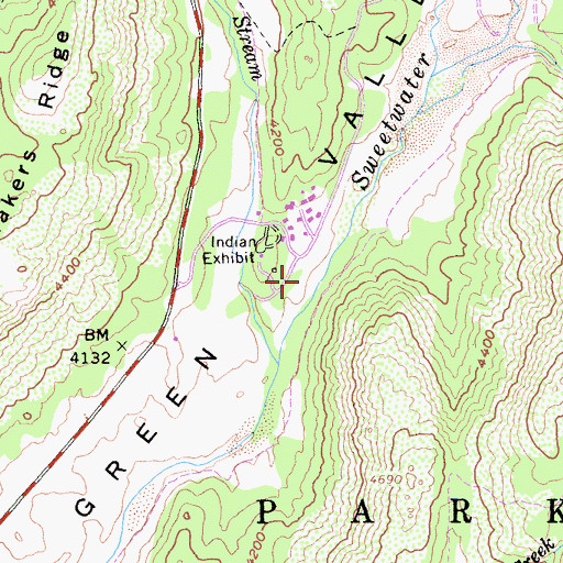 Topographic Map of Camp Cuyamaca, CA