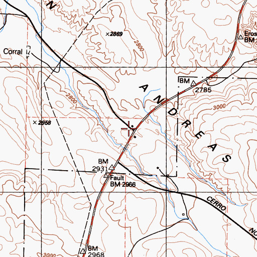 Topographic Map of Camp Dix (historical), CA