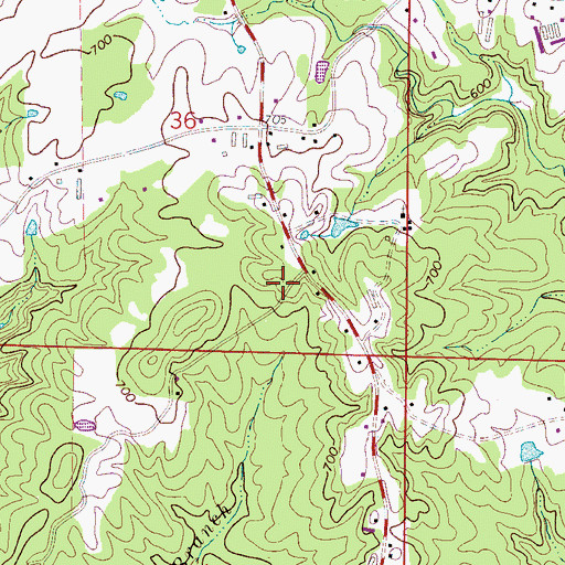 Topographic Map of Taylor-Hill Cemetery, AL