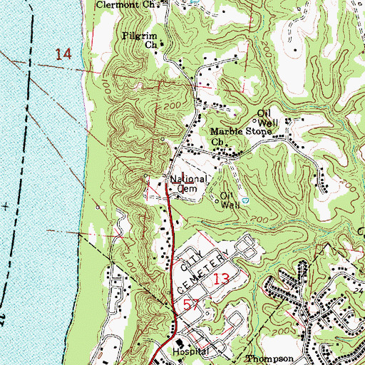 Topographic Map of Natchez National Cemetery, MS