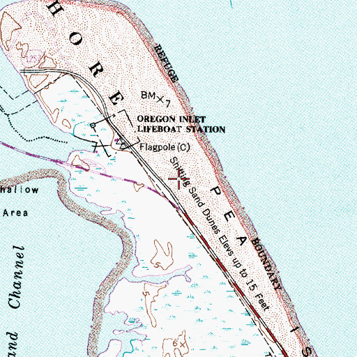 Topographic Map of Chicamacomico Life Saving Station (historical), NC