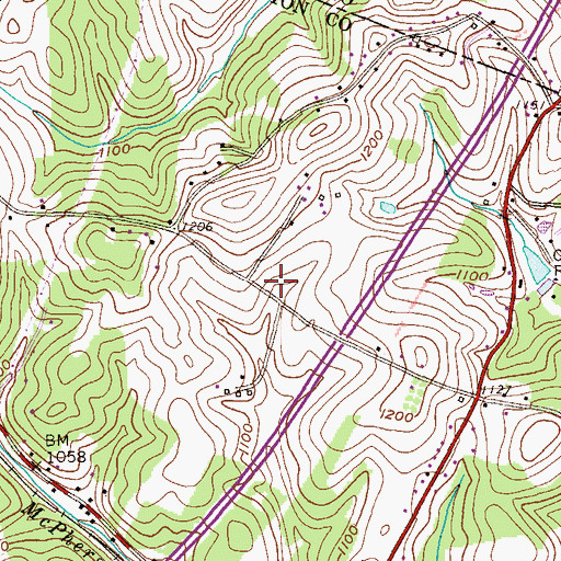 Topographic Map of National Cemetery of the Alleghenies, PA