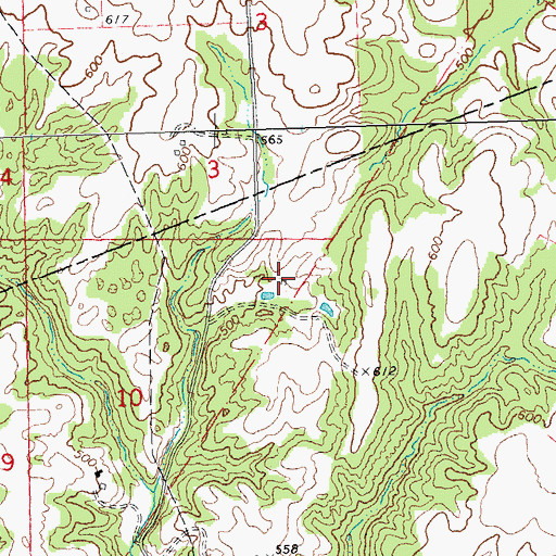 Topographic Map of Cow Shank Natural Bridge, IL
