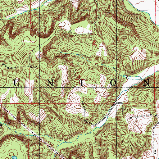 Topographic Map of Arrowhead Arch, IN