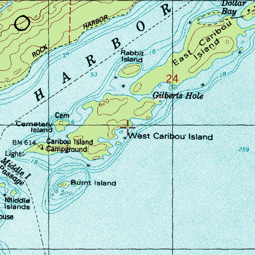 Topographic Map of Caribou Arch, MI