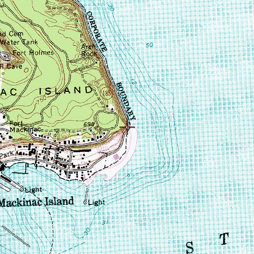 Topographic Map of Fairy Arch (historical), MI