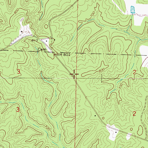 Topographic Map of Whatley Cemetery, AL